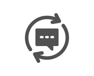 Update Yorumlar simgesi. Sohbet konuşma balonu işareti. İletişim sembolü. Kalite tasarım öğesi. Klasik stil ikonu. Vektör