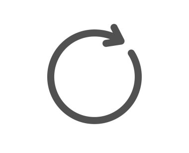 Simge yenileyin. Döndürme ok işareti. Araştırma ya da yeniden sembolü. Kalite tasarım öğesi. Klasik stil ikonu. Vektör