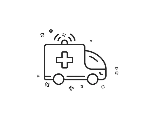 Ambulans Araba Satırı Simgesi Tıbbi Acil Işınlama Işareti Geometrik Şekiller — Stok Vektör