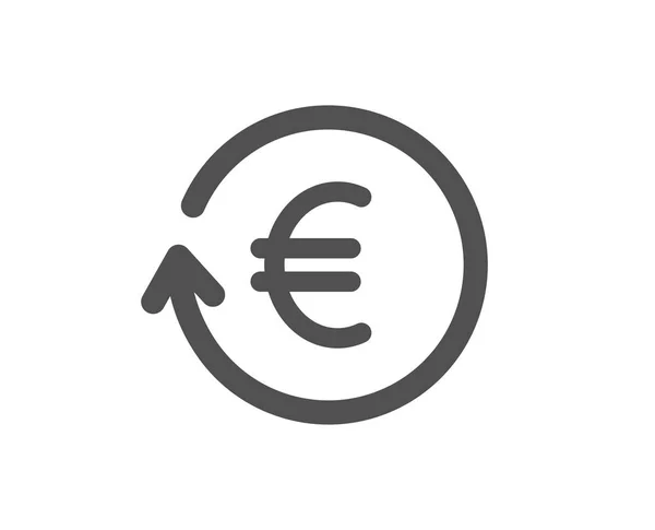 Euro Icono Intercambio Dinero Signo Moneda Bancaria Eur Símbolo Efectivo — Vector de stock