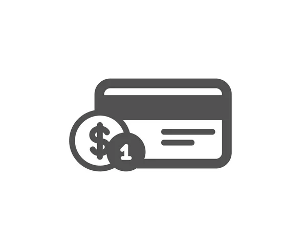 Ícone Cartão Crédito Cartão Pagamento Bancário Com Sinal Moedas Símbolo — Vetor de Stock