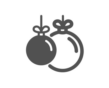 Noel top simgesi. Yılbaşı ağacı süsleme işareti. Kalite tasarım öğesi. Klasik stil ikonu. Vektör