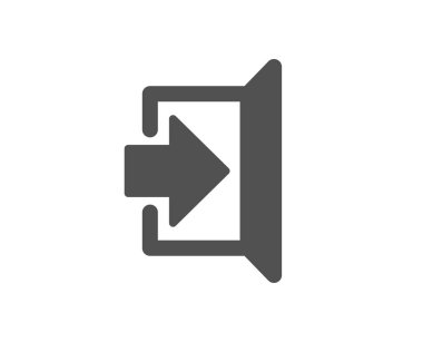 Çıkış simgesi. Açık kapı işareti. Giriş simgesiyle ok. Kalite tasarım öğesi. Klasik stil ikonu. Vektör