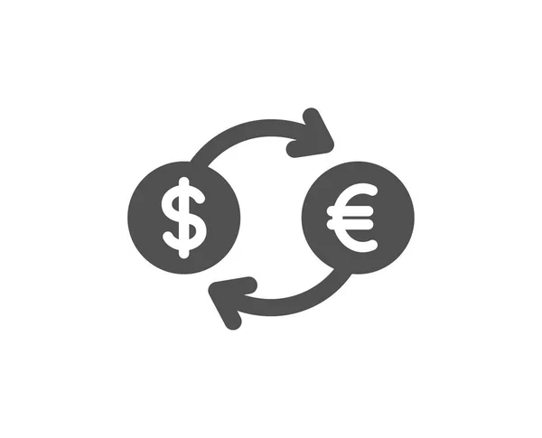 Icône Change Signe Devise Bancaire Euro Dollar Symbole Transfert Espèces — Image vectorielle