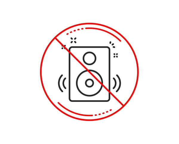 Señal Stop Altavoces Icono Línea Signo Sonido Musical Símbolo Dispositivo — Archivo Imágenes Vectoriales