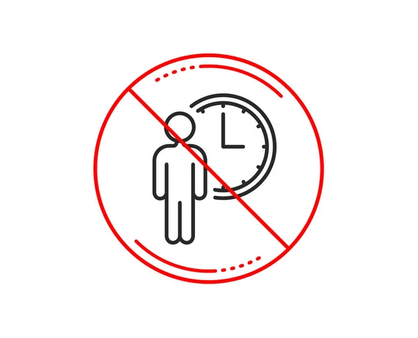 Знак Зупинки Піктограма Лінії Очікування Особи Знак Часу Обслуговування Символ — стоковий вектор