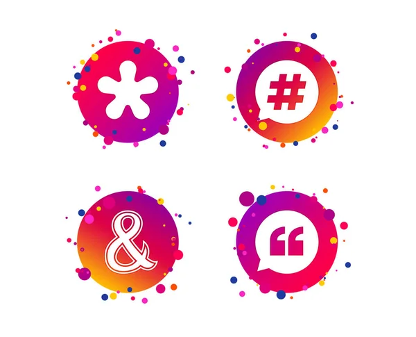 Offerte Sterretje Voetnoot Pictogrammen Hashtag Sociale Media Teken Symbolen Programmering — Stockvector