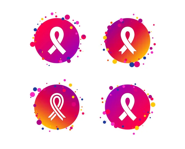 Brustkrebs Aufklärungssymbole Symbole Für Bandzeichen Gradienten Kreis Tasten Mit Symbolen — Stockvektor