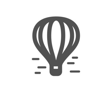 Hava Balon simgesi. Uçuş taşıma sepeti işareti ile. Uçak sembolü. Kalite tasarım öğesi. Klasik stil ikonu. Vektör