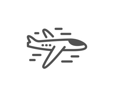 Uçak simgesi. Uçak uçuş taşıma işareti. Uçak sembolü. Kalite tasarım öğesi. Klasik stil ikonu. Vektör