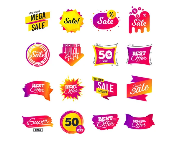 Sale Banner Templates Design Special Offer Tags Cyber Monday Sale — Stock Vector