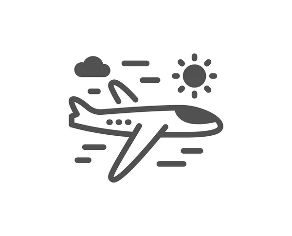 Icono Viaje Del Avión Señal Vuelo Viaje Símbolo Vacaciones Elemento — Archivo Imágenes Vectoriales