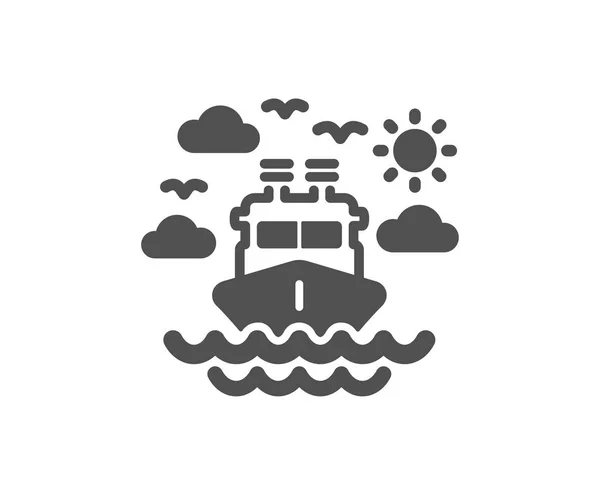 Πλοίο Ταξίδια Εικονίδιο Σύμβολο Ταξίδι Μεταφοράς Διακοπές Κρουαζιέρας Σύμβολο Στοιχείο — Διανυσματικό Αρχείο