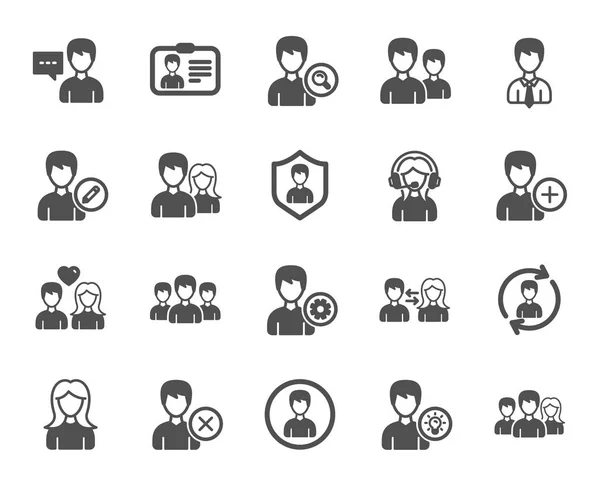User People Icons Male Female Profile Group Support Icons Card — Stock Vector