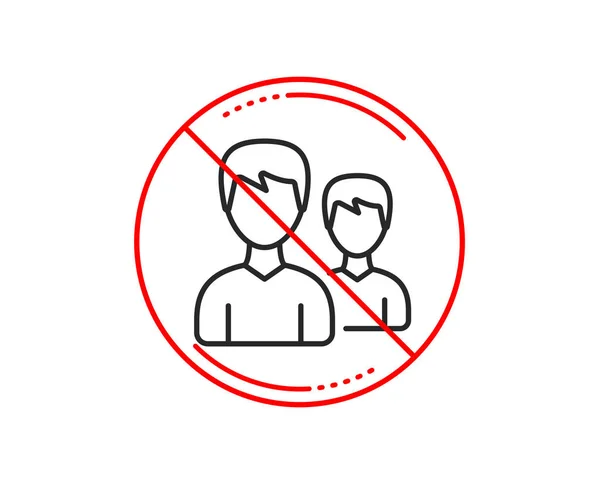 Pas Stop Signe Icône Ligne Utilisateur Couple Groupe Signe Symbole — Image vectorielle