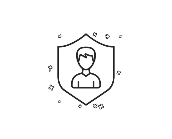 Ícone Linha Proteção Usuário Perfil Avatar Com Sinal Escudo Símbolo — Vetor de Stock