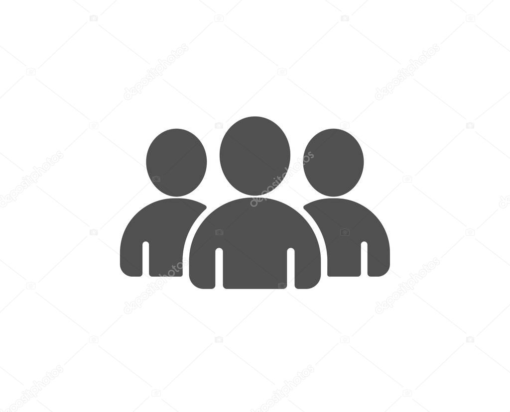 Group icon. Users or Teamwork sign. Person silhouette symbol. Quality design element. Classic style icon. Vector
