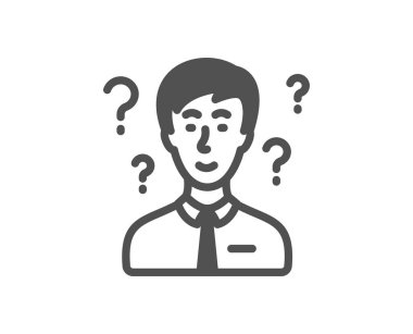 Soru işareti simgesi. Danışman işaretini destekler. Kalite tasarım öğesi. Klasik stil ikonu. Vektör