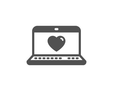 Aşk randevu simgesi. Kalp defter işareti. Sevgililer günü sembolü. Kalite tasarım öğesi. Klasik stil ikonu. Vektör