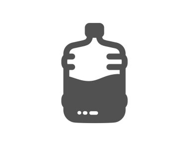 Su soğutucu şişe simgesi. Hala su içmek işareti. Sıvı sembolü. Kalite tasarım öğesi. Klasik stil ikonu. Vektör