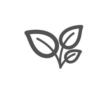 Simge bırakır. Bitki yaprağı işareti büyümek. Çevre bakım sembolü. Kalite tasarım öğesi. Klasik stil ikonu. Vektör