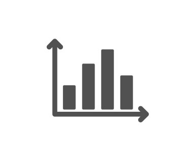 Diyagram grafik simgesi. Sütun grafik işareti. Pazar analytics sembolü. Kalite tasarım öğesi. Klasik stil ikonu. Vektör