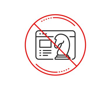 Hayır veya Dur işareti. SEO strateji satırı simgesi. Arama motoru optimizasyonu işareti. Analytics satranç sembolü. Uyarı yasağı dur sembolü yasaktır. Yok simgesi tasarım. Vektör