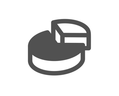 Pasta grafik simgesi. Sunu 3d grafik işareti. Pazar analytics sembolü. Kalite tasarım öğesi. Klasik stil ikonu. Vektör