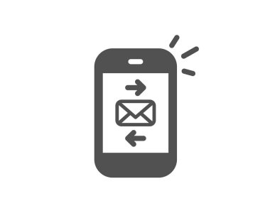 Posta simgesi. Akıllı telefon iletişim sembolü. İş sohbet işareti. Kalite tasarım öğesi. Klasik stil ikonu. Vektör