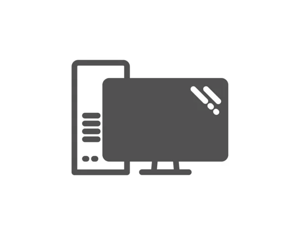 Icono Del Ordenador Signo Componente Monitor Con Símbolo Caja Elemento — Vector de stock