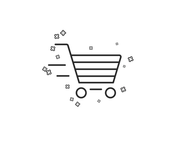 Dodání Služby Čáry Nákupní Košík Znamení Expresní Online Nákupu Supermarket — Stockový vektor
