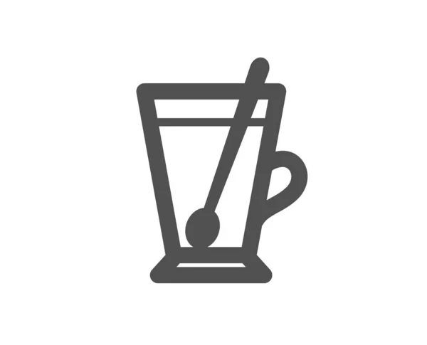 Coupe Avec Icône Cuillère Panneau Boisson Fraîche Latte Symbole Café — Image vectorielle