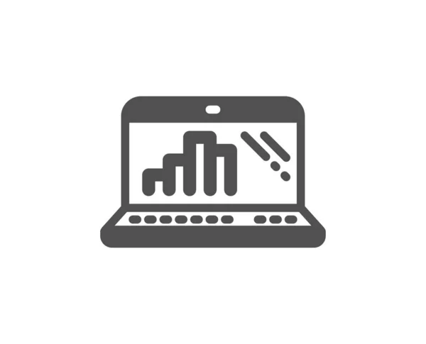 Grafik Dizüstü Bilgisayar Simgesi Sütun Grafik Işareti Büyüme Diyagram Simgesi — Stok Vektör