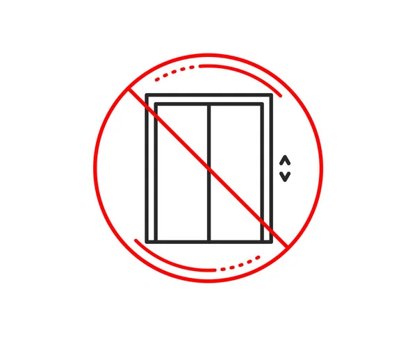 Señal Stop Icono Línea Elevación Señal Del Ascensor Transporte Entre — Archivo Imágenes Vectoriales