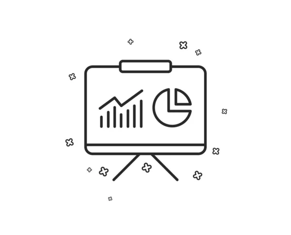 Icono Línea Tablero Presentación Reporte Gráfico Signo Crecimiento Ventas Símbolo — Archivo Imágenes Vectoriales