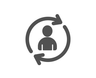 İnsan kaynakları simgesi. Kullanıcı profili işareti. Kişi siluet simge. Yenileme veya güncelleştirmeyi işareti. Kalite tasarım öğesi. Klasik stil ikonu. Vektör