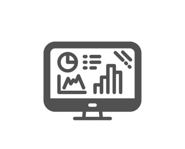 Analitik grafik simgesi. Sütun grafik işareti. Büyüme diyagram simgesi. Kalite tasarım öğesi. Klasik stil ikonu. Vektör