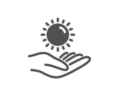 Güneş koruma simgesi. Cilt Bakımı işareti. Kalite tasarım öğesi. Klasik stil ikonu. Vektör