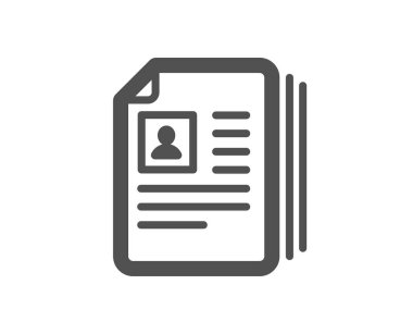 İş işe alım simgesi. CV belgeler veya portföy işareti. Kalite tasarım öğesi. Klasik stil ikonu. Vektör