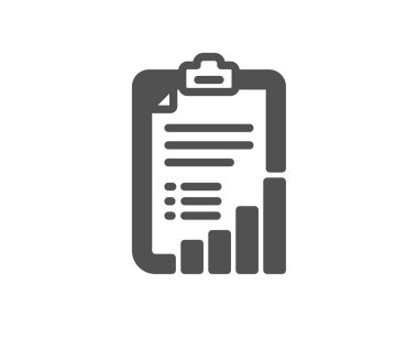 Denetim listesi simgesi. Grafik işareti grafiğini çizin. Büyüme diyagram simgesi. Kalite tasarım öğesi. Klasik stil ikonu. Vektör