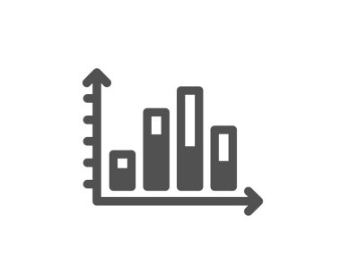 Diyagram grafik simgesi. Sütun grafik işareti. Pazar analytics sembolü. Kalite tasarım öğesi. Klasik stil ikonu. Vektör