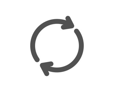 Simge yenileyin. Döndürme ok işareti. Araştırma ya da yeniden sembolü. Kalite tasarım öğesi. Klasik stil ikonu. Vektör