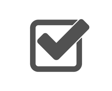 Simgesini denetleyin. Onay işareti onayladı. Onaylamak, bitmiş kabul et bir simge. Kalite tasarım öğesi. Klasik stil ikonu. Vektör