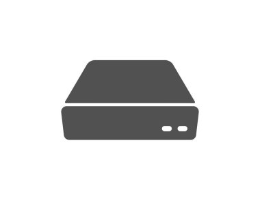 Mini pc simgesi. Küçük bilgisayar aygıt işareti. Kalite tasarım öğesi. Klasik stil ikonu. Vektör
