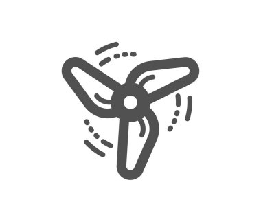 Rüzgar enerji simgesi. Fan Motoru, jet türbin işareti. Vantilatör sembolü. Kalite tasarım öğesi. Klasik stil ikonu. Vektör