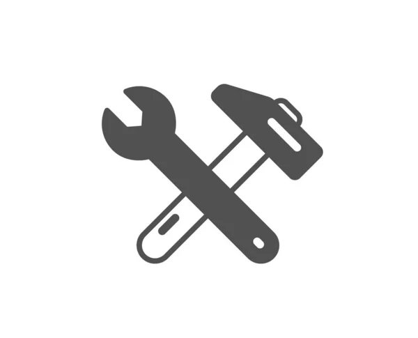 扳手和锤子图标 维修服务标志 修复仪器符号 质量设计元素 经典样式图标 — 图库矢量图片