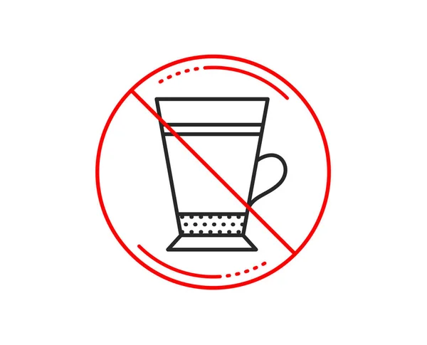 Niet Stopbord Koffie Latte Pictogram Warme Drank Teken Symbool Van — Stockvector