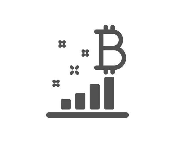 Icono Gráfico Bitcoin Signo Análisis Criptomoneda Crypto Símbolo Dinero Elemento — Vector de stock