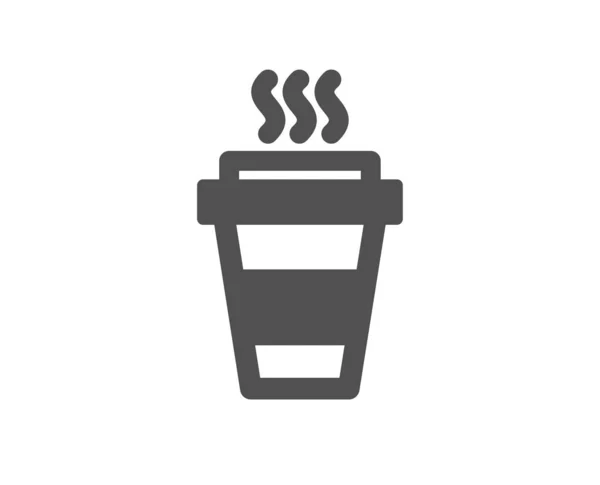 外卖咖啡杯图标 热饮标志 外卖符号 质量设计元素 经典样式图标 — 图库矢量图片