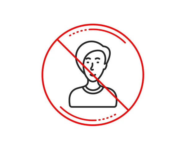 Señal Stop Icono Línea Mujer Usuario Mujer Negocios Signo Persona — Archivo Imágenes Vectoriales